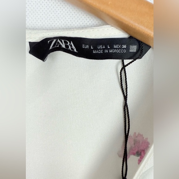 Zara Floral Print Mini Dress Puff Sleeves Cottagecore Wedding Springtime EUC - Picture 4 of 8